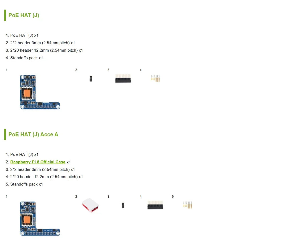Raspberry Pi 5 PoE+ HAT for Raspberry Pi 5 CM5 PoE+ HAT Ethernet Expansion Board 5V/5A Output Fit for Official Case