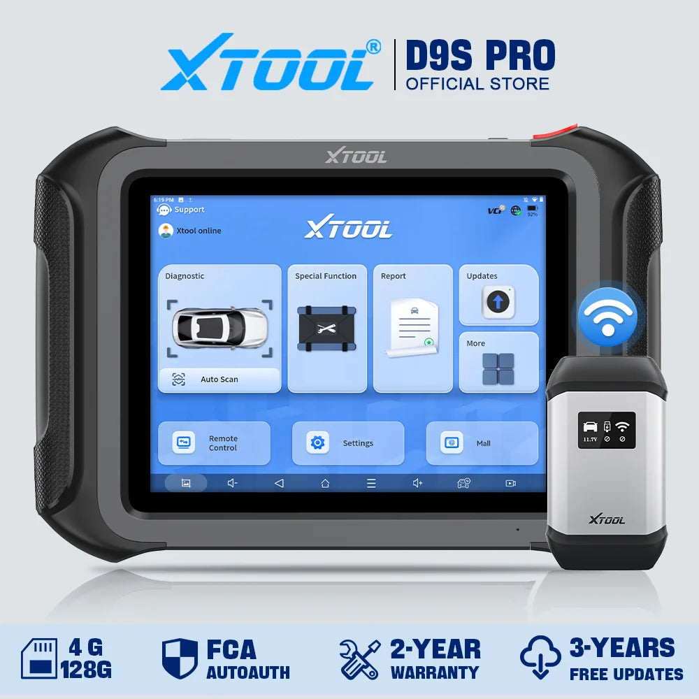 XTOOL D9S PRO D9SPRO Car Diagnostic Tool Bluetooth ECU Programming/Coding Automotive Scanner 45 Services CANFD DOIP FCA Topology