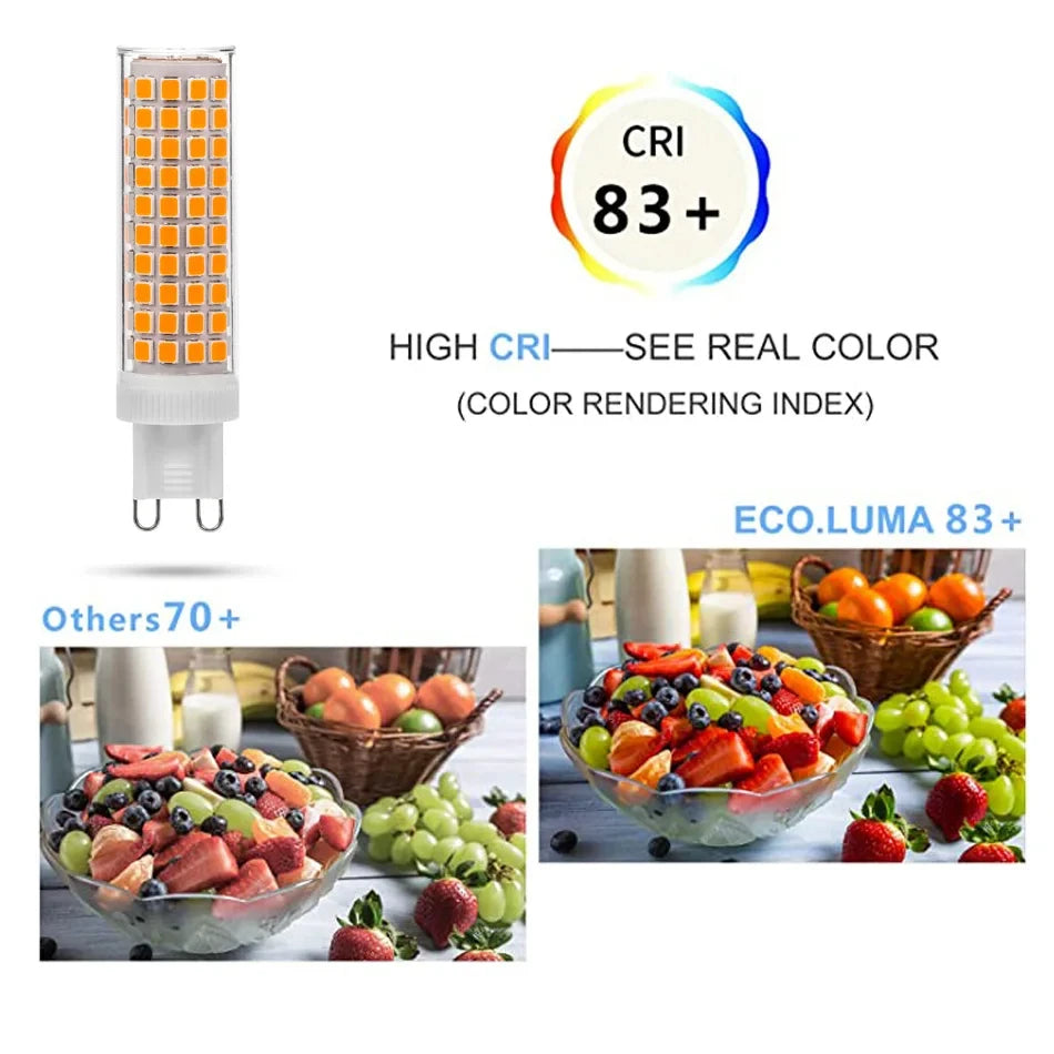 10pcs G9 LED Lamp AC100V-265V 10W No Flicker 76LEDS SMD2835 Ceramics Chandeliers Light Lighting For Living Room Led Bulb