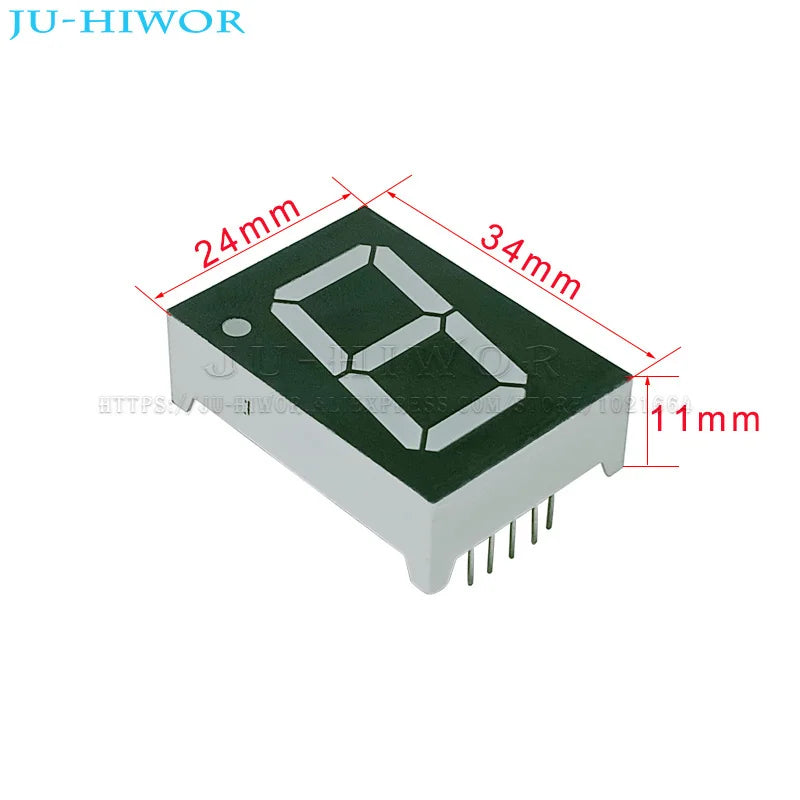 5pcs 10Pins 1106AGG 1106BGG 1 Inch 1 Digit Bits 7 Segment Jade green LED Digital Display Digitron Common Anode Cathode C-A C-C