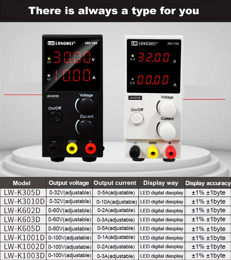 Longwei LW-K3010D 4LED Adjustable DC Power Supply 30V 10A Laboratory Variable Switch Bench Power Supply Stabilized Power Source