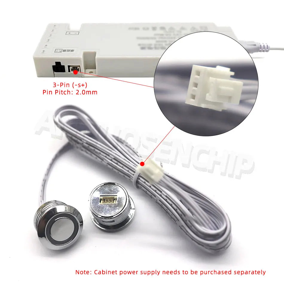 Mini Smart Touch Dimmer Switch DC 12V 24V 3Pin Quick Connect for LED Cabinet Light Drive Power Sensor Centralized Control On/Off