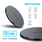 Wireless Charger Pad for iPhone 17 16 15 Pro Max Samsung Galaxy S26 S25 S24 Ultra-Thin Fast Wireless Induction Charging Station