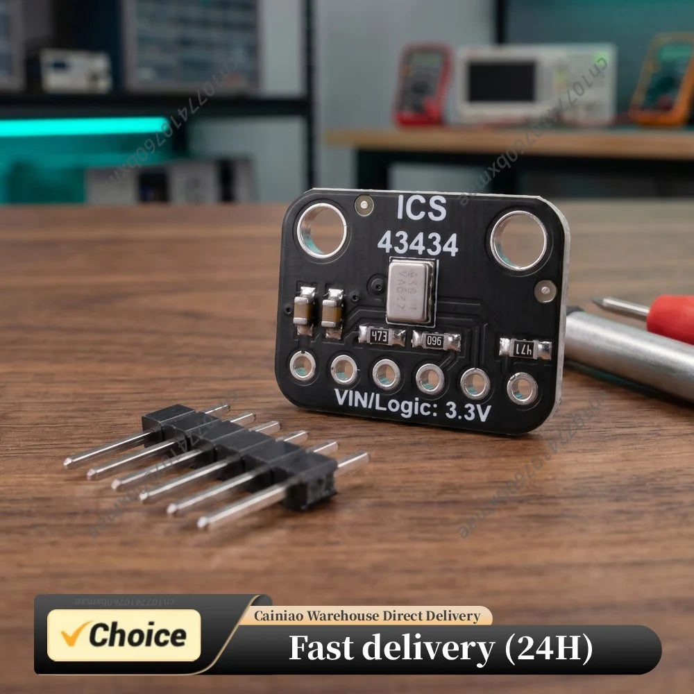 ICS 43434 I2S Low Pass Filter Mini Module DC 1.6V-3.6V Operation Voltages for Embeddeds Systems and IoT Sound Applications
