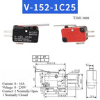 5pcs Travel Limit Switch Micro Switch Self-resetting V-152-1C25 3-pin Miniature Push Button Tactile Microswitch V-152 V-153 V-15