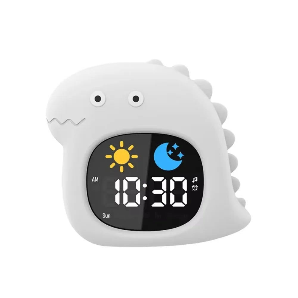 Animal-Shape Alarm Clock Light Adjustable Pat Control Touch Night Light Small Ornaments Home Decor Sleep Training Clock Toddler