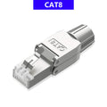 ZoeRax RJ45 Cat8 Cat7 Connector Tool-Free All Metal Ethernet Termination Plug for 22~24AWG CAT8/CAT7/CAT6A Lan Cable
