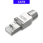 ZoeRax RJ45 Cat8 Cat7 Connector Tool-Free All Metal Ethernet Termination Plug for 22~24AWG CAT8/CAT7/CAT6A Lan Cable