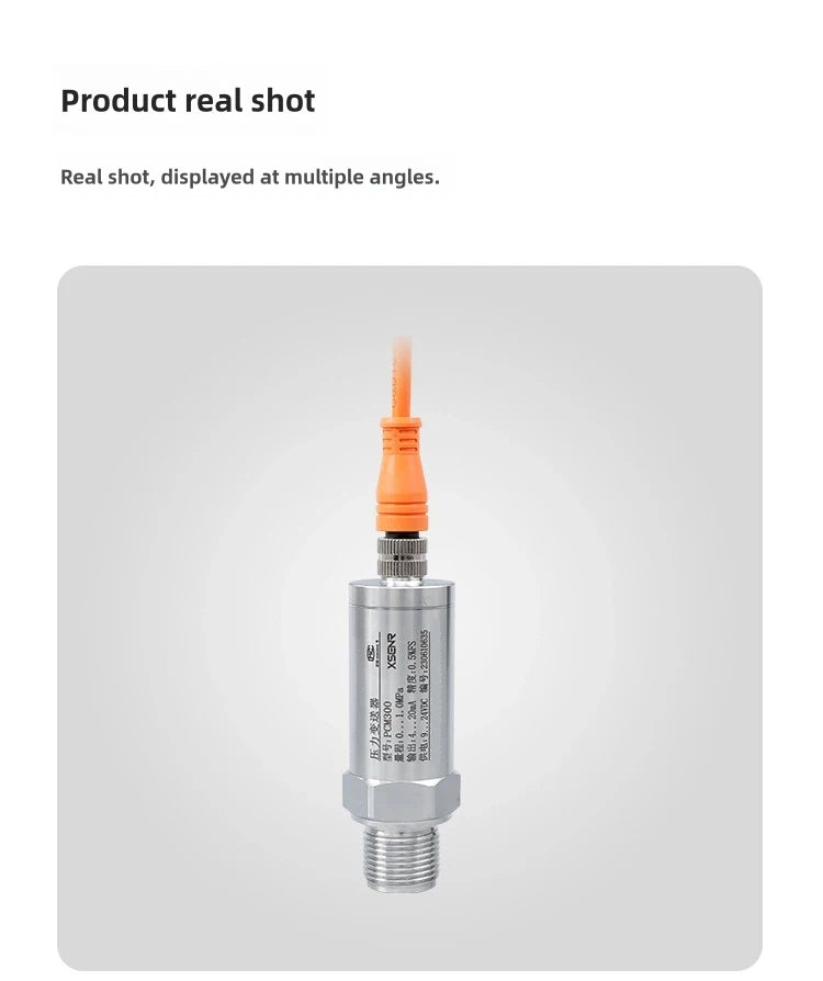 Pressure Transmitter 4-20mA Industrial Sensor M12 Connector IP67 Hydraulic Oil Air Monitoring