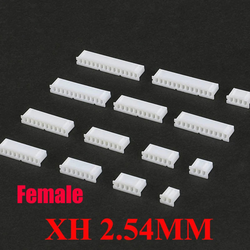 100Pcs JST XH2.54 2/3/4/5 Pin Terminals Plastic Shell Male Plug + Female Socket Wire Connector XH 2.54 2P 3P 4P 5P-14P