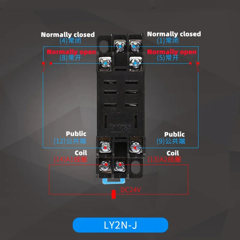 220/240V AC 10A 8PIN Coil Power Relay DPDT LY2NJ HH62P HHC68A-2Z With Socket Base