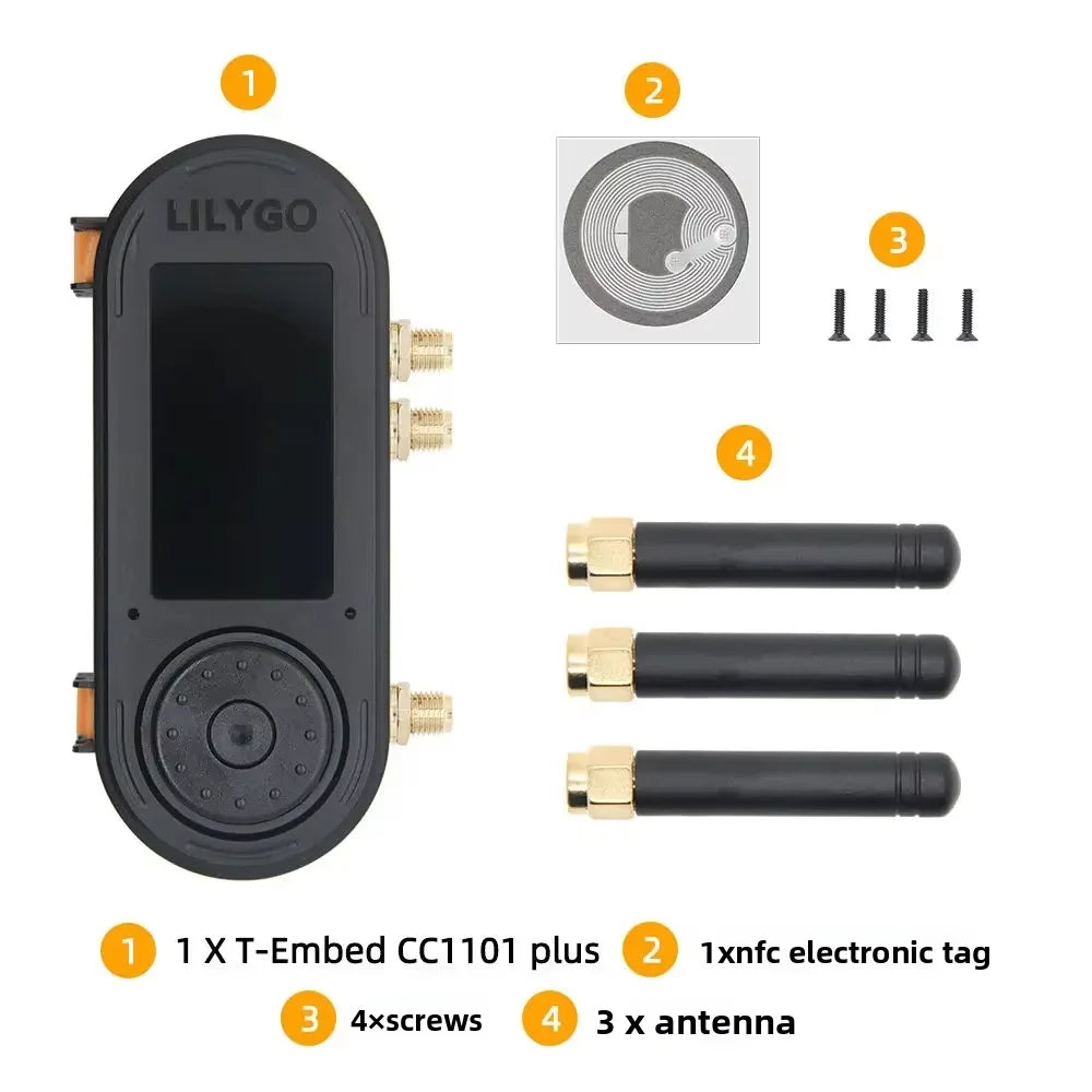 T-Embed CC1101 Plus ESP32-S3 Development Board Multifunctional Sub-1GHz 2.4GHz Dual RF Band 1.9" LCD NFC IR Remote IoT Module