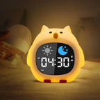 Animal-Shape Alarm Clock Light Adjustable Pat Control Touch Night Light Small Ornaments Home Decor Sleep Training Clock Toddler