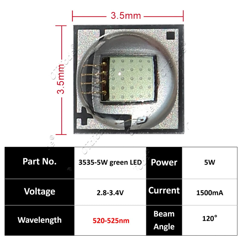 2-5pcs 3W 5W LED 3535 Ceramic SMD XPG2 High Power Chip 3-3.6V Royal Blue 450nm Green 520nm Red 620nm2-2.4V 1500mA For Flashlight