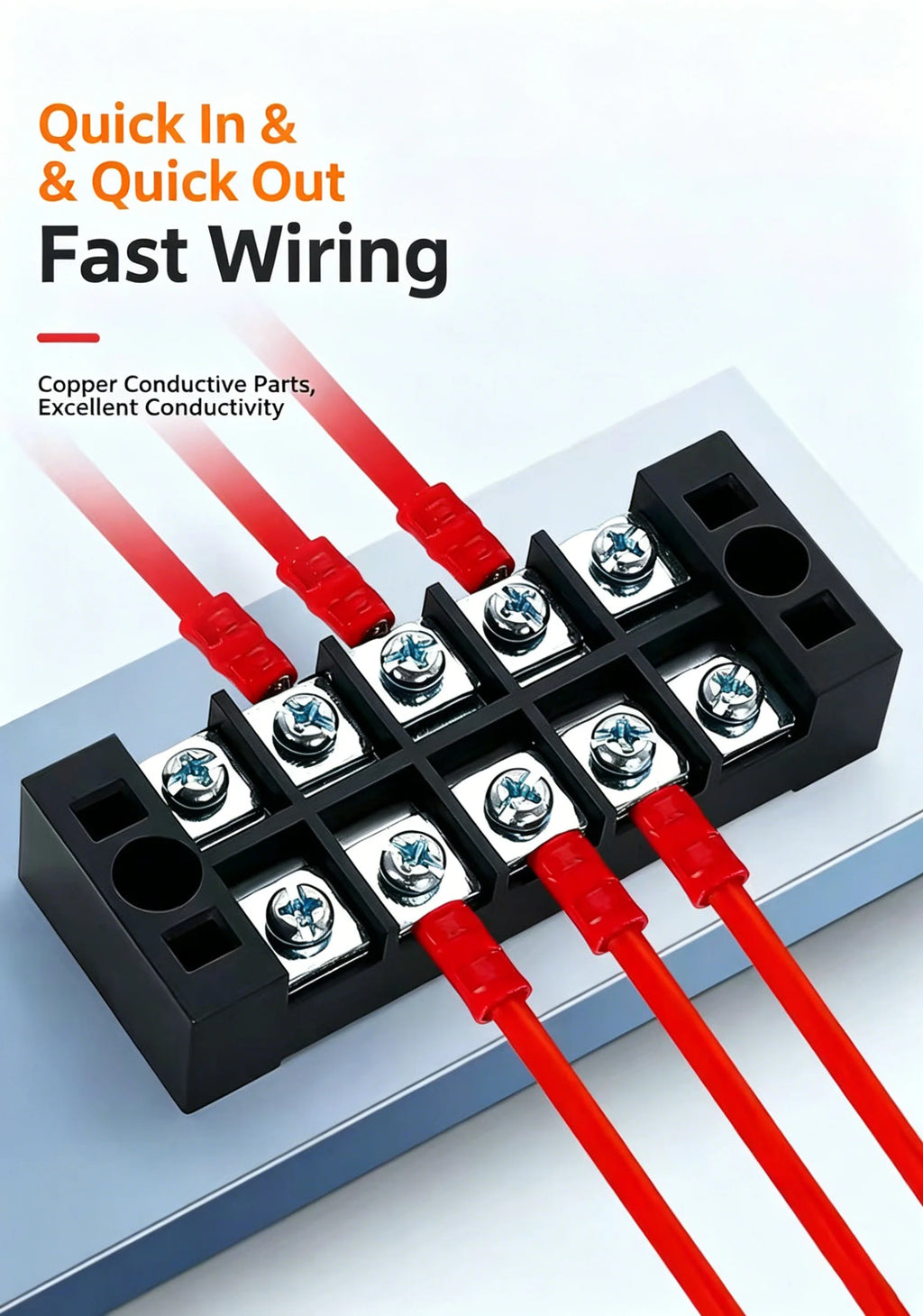 Dual Row Strip Screw Terminal Block TB1503-TB151 15A  Fixed Wiring Board Wire Connector for Electronic Components