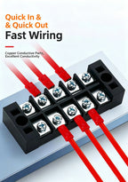 Dual Row Strip Screw Terminal Block TB1503-TB151 15A  Fixed Wiring Board Wire Connector for Electronic Components