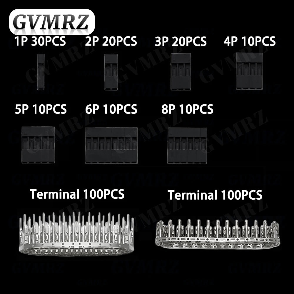 310PCS/BOX 2.54mm Male+Female Dupont Wire Jumper Line Cable 1/2/3/4/5/6/8 Pin Header Connector Housing Electronic DIY Kit 310Pcs