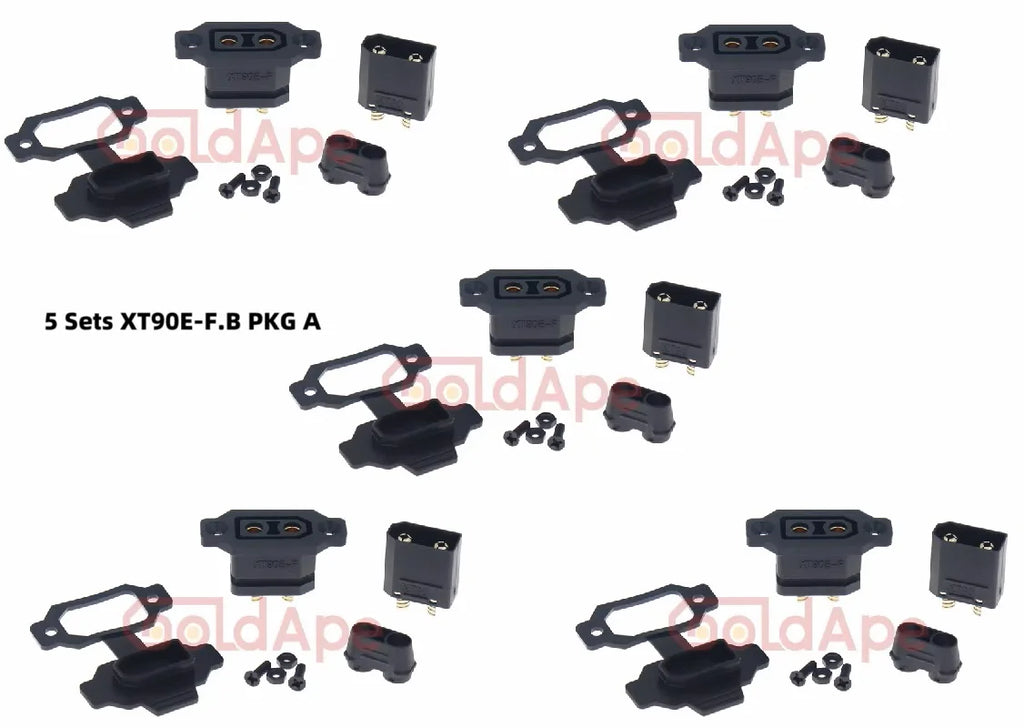 Amass XT90E-F Battery Connector XT90E Female Plug Gold-plated XT90 Mountable Connector Black Socket Or XT90H-M Quickly Charge