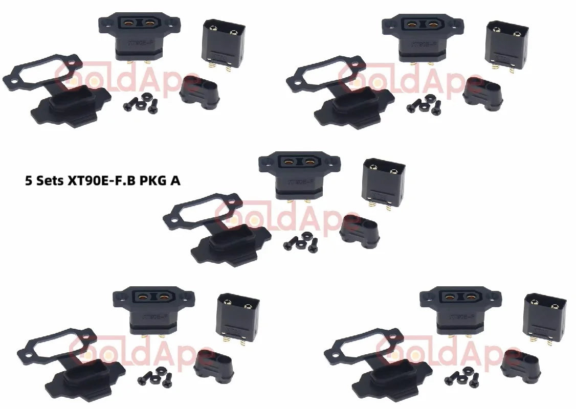 Amass XT90E-F Battery Connector XT90E Female Plug Gold-plated XT90 Mountable Connector Black Socket Or XT90H-M Quickly Charge