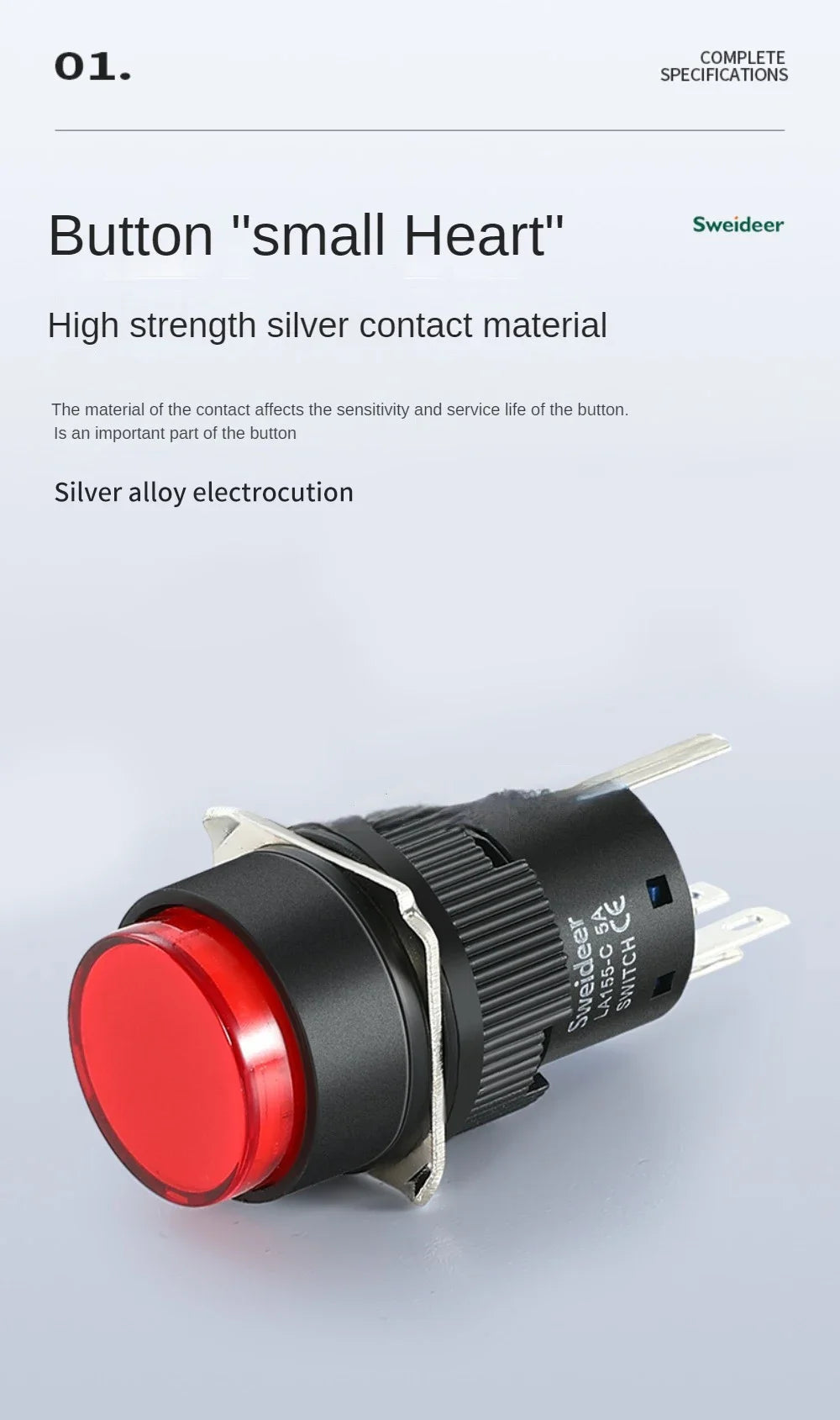 16mm Push Button Switch LED Illuminuted 12/24/220V Momentary Self-locking on Off with Light Square Round Rectangle Power Switch