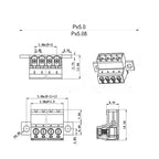 1Sets 2EDGRKC 5.08MM solderless docking type screw terminal block connector PCB plug-in type 2edg type green terminal block