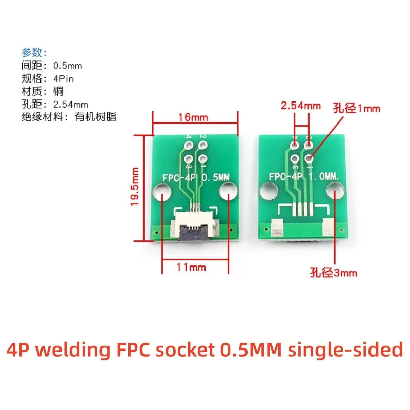 2pcs FPC FFC 0.5MM Pitch Conversion Board DIY PCB Board 4P~80P 6 8 10 20 24 26 30 34 40 50 60 P Connector For Cable Transfer