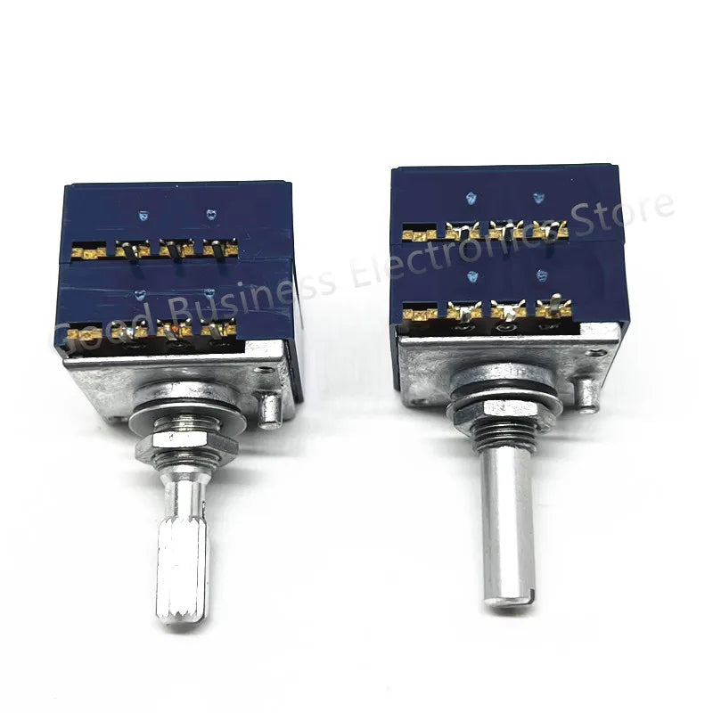 Double Volume Potentiometer ALPS RK27 10KA 20KA 50KA 100KA 250KAx2 Dual Unit 6Pins Round Handle Rotary Switch