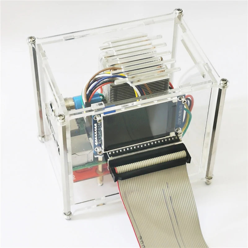 Raspberry Pi 4B UPS Uninterruptible Power Supply Acrylic Shell Kit Ice Tower Fan IPS Screen System Monitoring