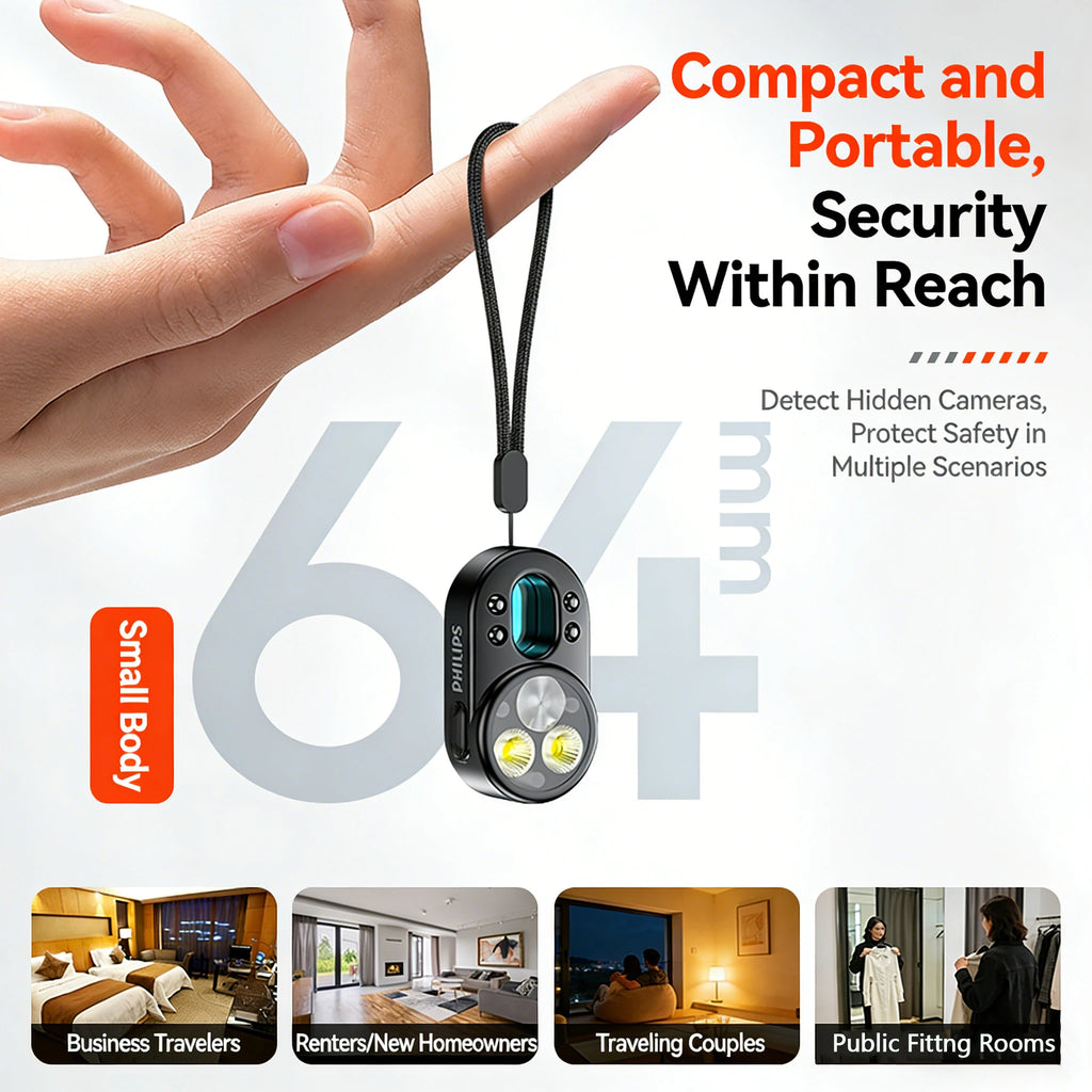 Philips SFL 1551 Privacy Camera Detector Compact Portable Flashlight with Multiple Modes Switching for Security