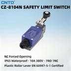 CNTD CZ-8104N Safety Limit Switch IP65 Waterproof 10A 380V 1NO 1NC Plastic Roller Lever Vertical Travel Switch Industrial
