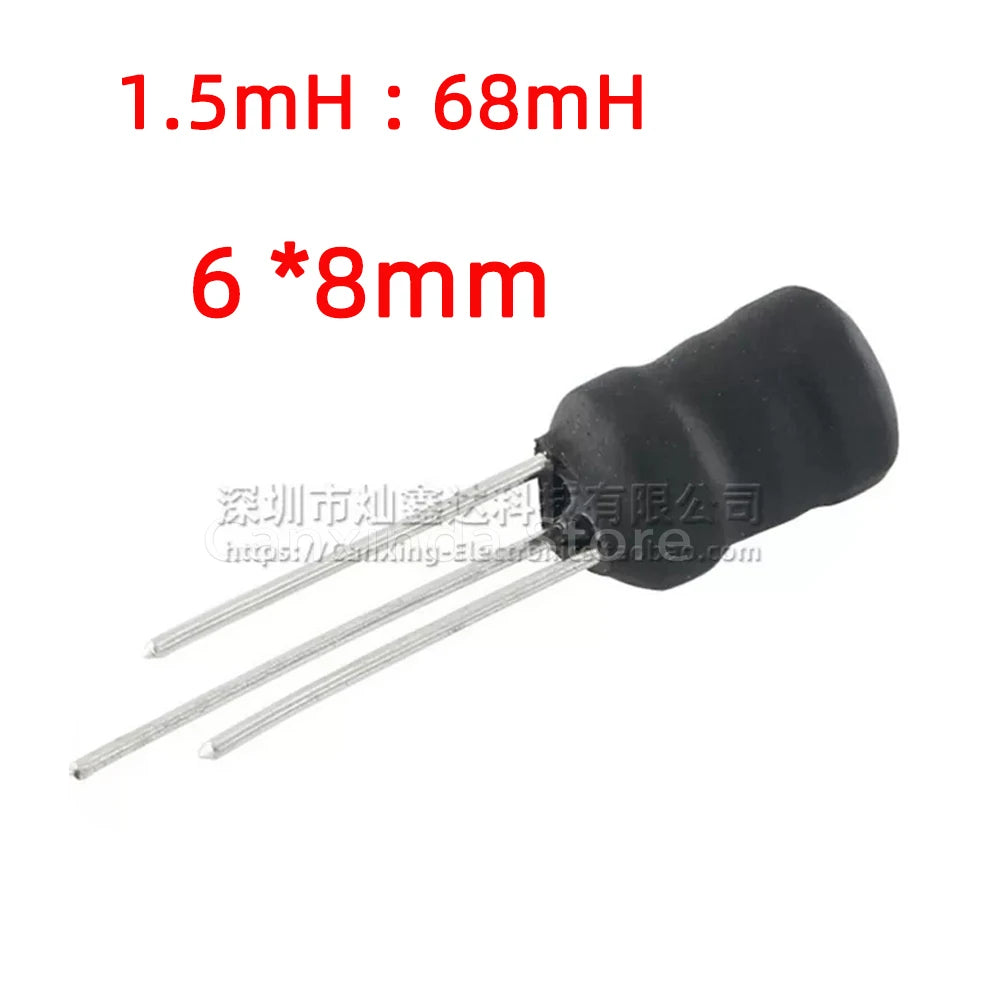 10pcs 3 Pin Ferrite Coil I Shaped Alarm Buzzer Boost Booster Step Up Inductor Inductance Choke Filter Drum Core Radial