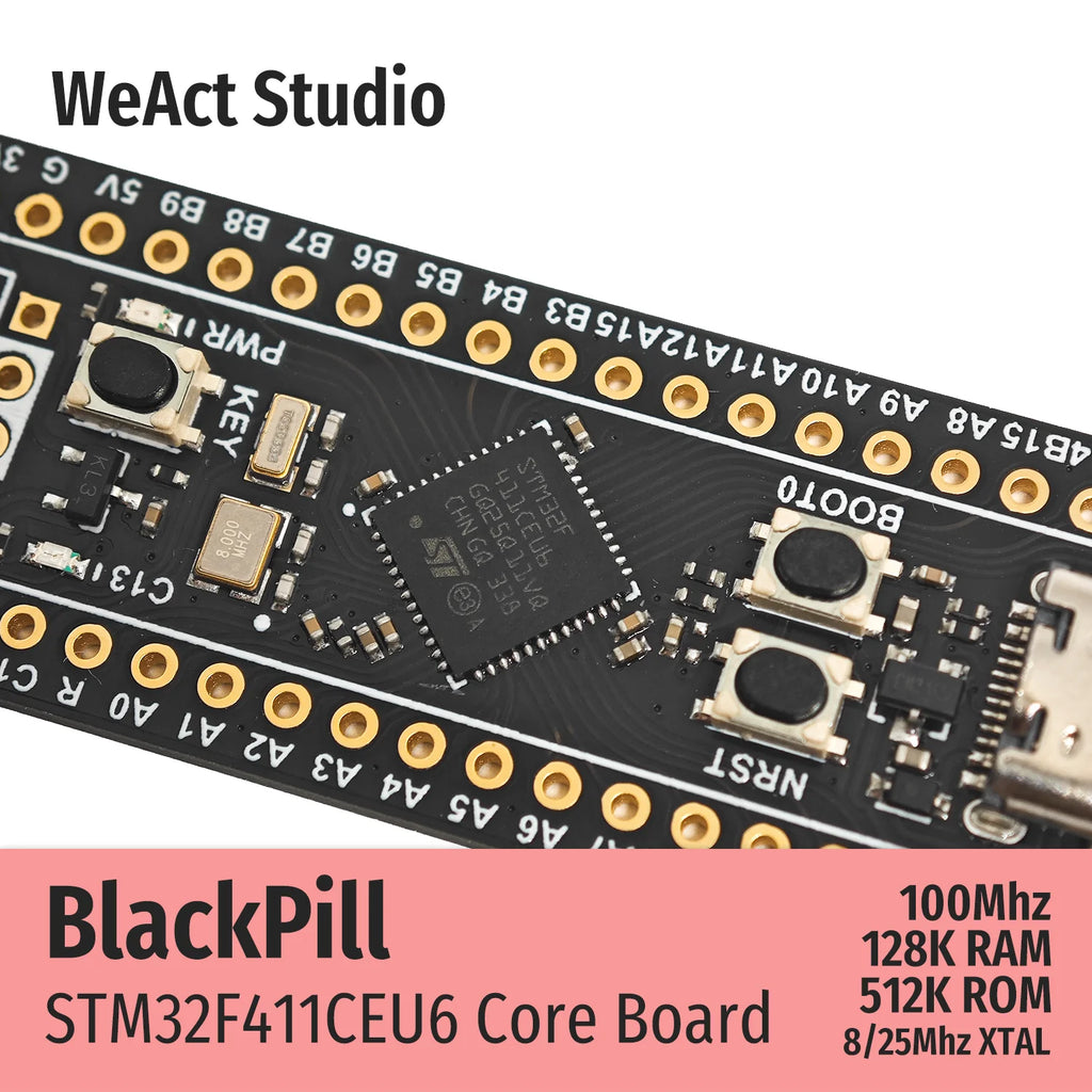 WeAct BlackPill STM32F411CEU6 STM32F411 STM32F4 STM32 Core Board Learning Board Development Micropython