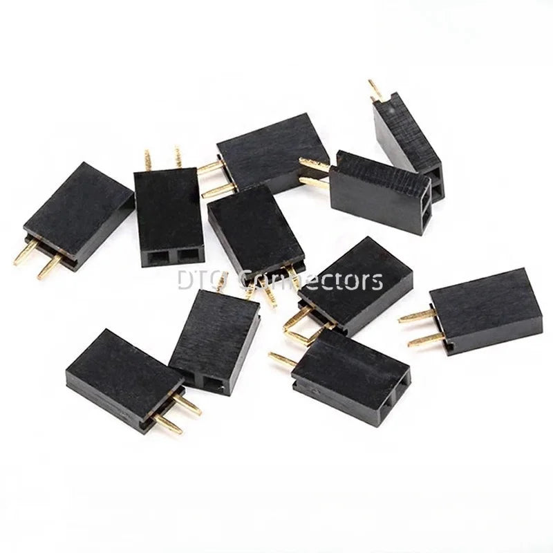 10Pcs2.54mm Pitch Single Row Female Pin Header Socket 2~40P PCB Board Connector Strip Gold Plated Pinheader Terminal for Arduino