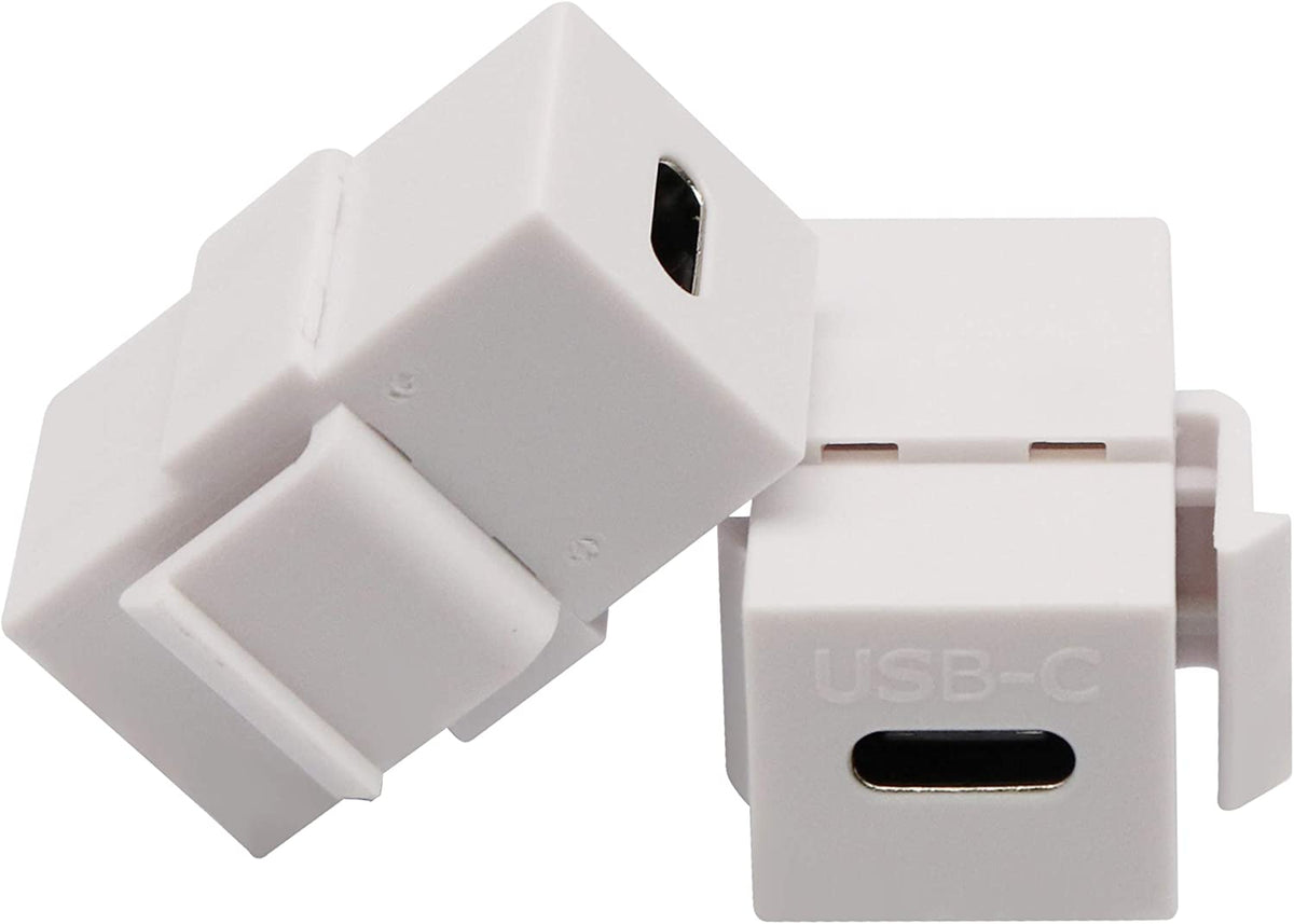 USB C Keystone Jack Inserts Adapter USB 3.1 Type-C Female to Female Insert Socket Coupler Connector for Wall Plate Outlet Panel