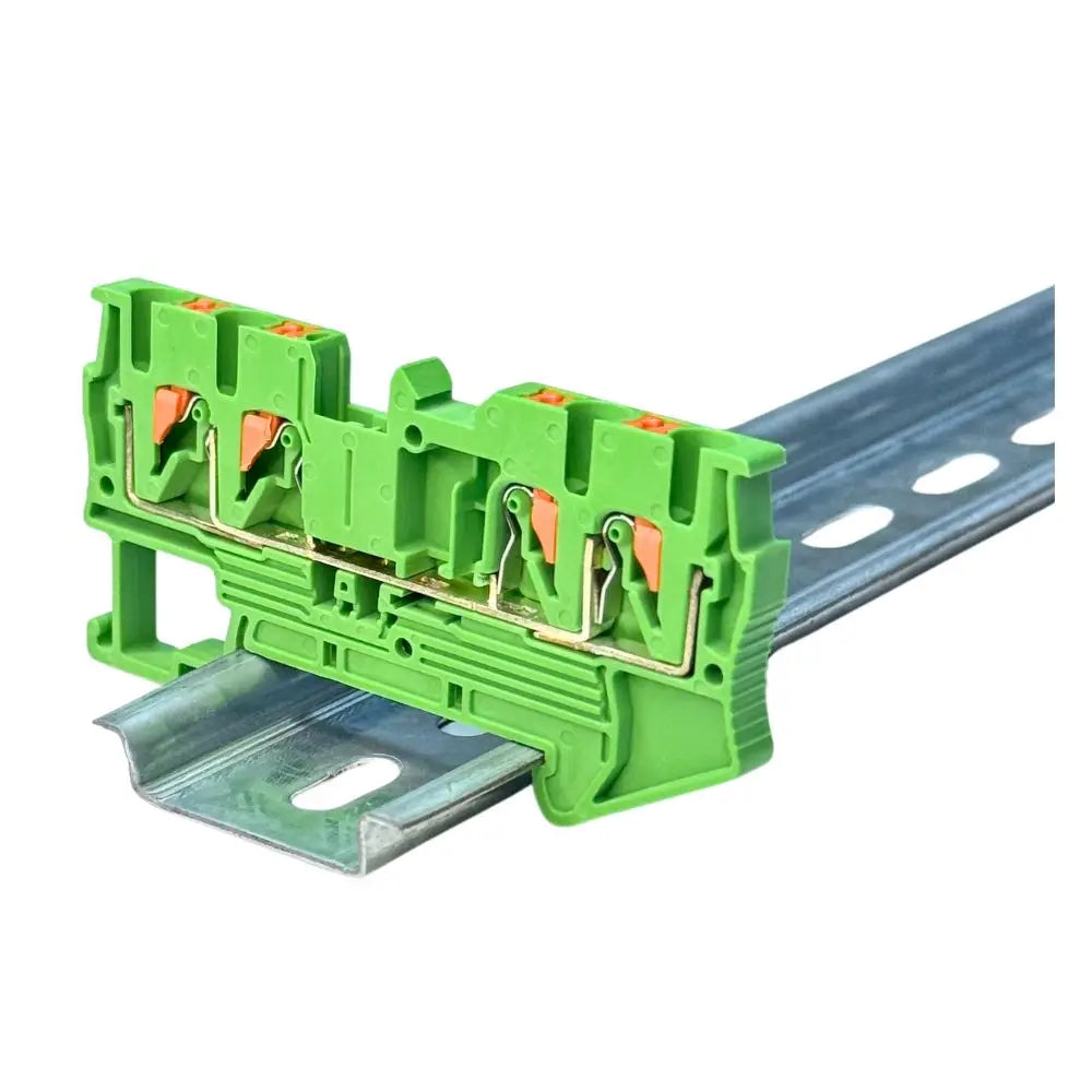 10PCS PT2.5‑QUATTRO 32A, 2‑in‑2‑out DIN Rail Push‑in Spring Double‑Deck Terminal Block, Quick Wiring Terminal Strip