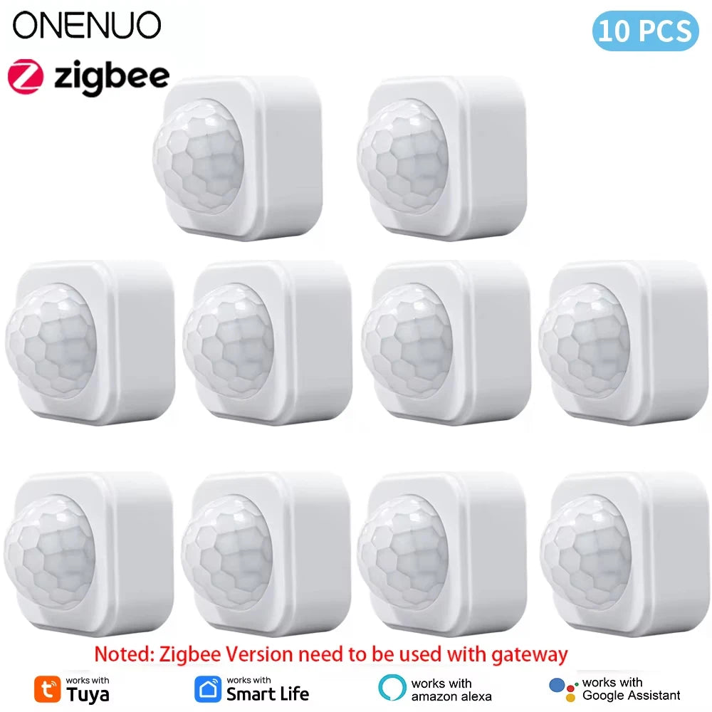 1- 10PCS Tuya Zigbee PIR Motion Sensor Detector Security Smart Life Tuya Zigbee Movement PIR Detector Needs Zigbee Gateway/Hub