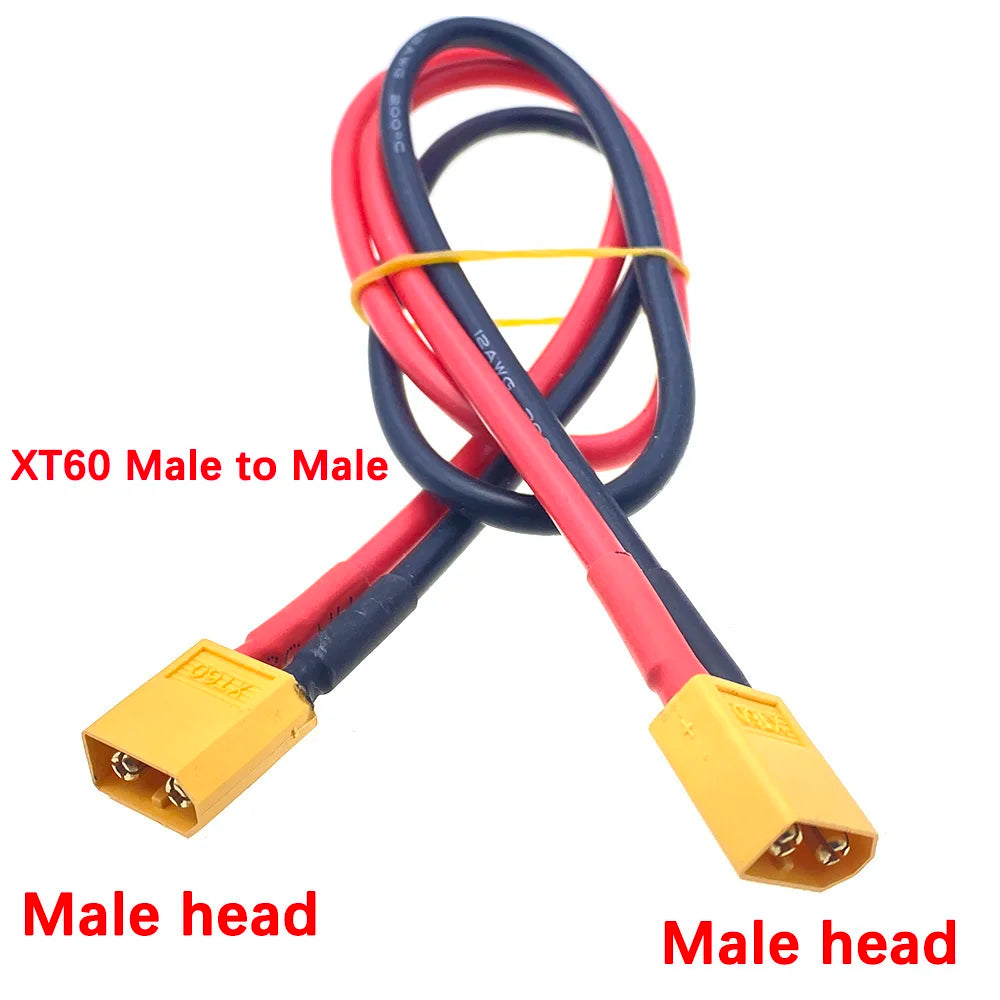 10CM-1M XT60 H Plug with Cable Connector Male/Female Sheath Cover 12AWG Silicon Wire for Model Aircraft Electric