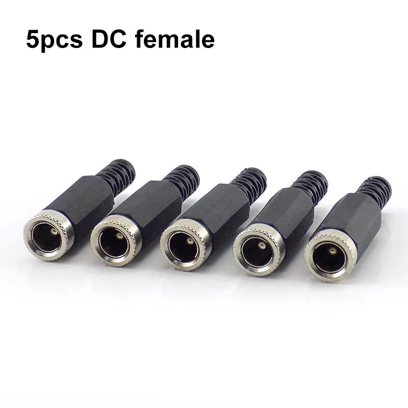 5pcs 10pcs DC female male Power Plug 5.5mm x 2.1mm Male  Female Jack Socket Adapter Connectors Set For DIY Projects Connector