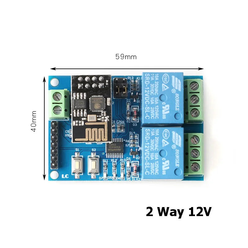 ESP8266 ESP-01 WiFi Relay 1 2 4 Way Channel 5V 12V Things Smart Home Remote Control Switch ESP01 Wireless Module Phone APP