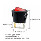 4/5/12pcs 3pin Round Switch LED 20A 12V DC With Color Switch Rocker Switch Can Be Used For Car Motorcycle Boat Bus RV