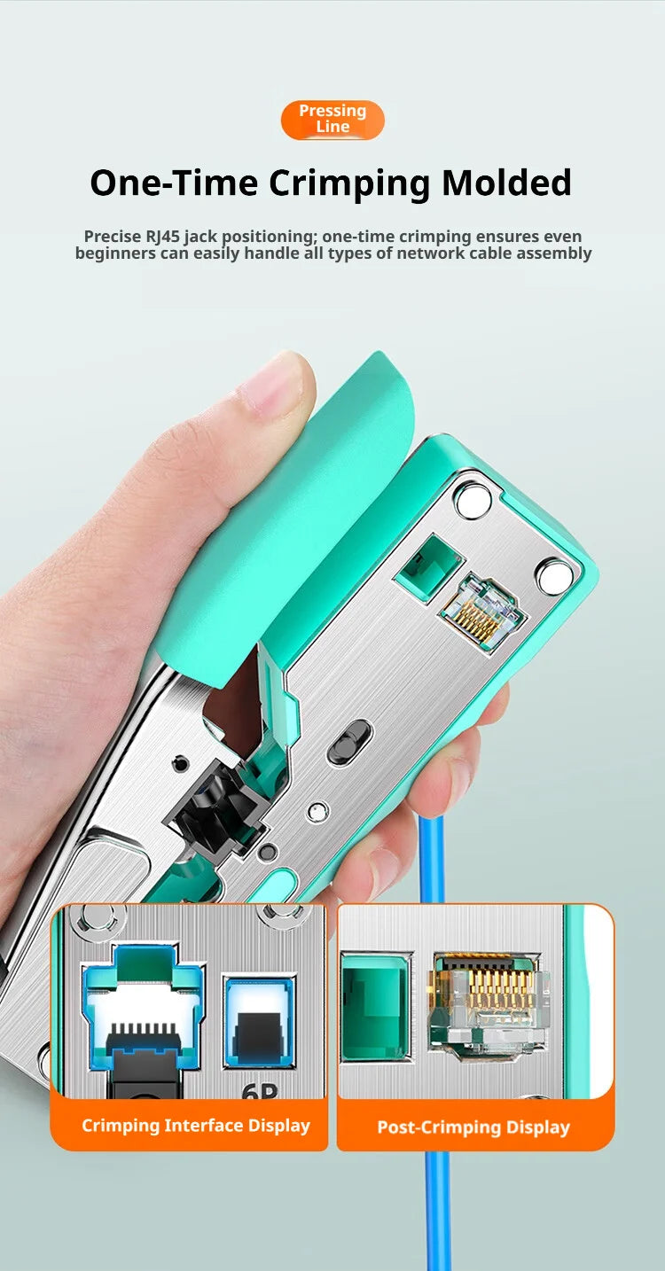 SAMZHE RJ45 Crimp Tool Crimper Cutter for Cat5e/6/7/8 8P 6P Modular Connector Ethernet All-in-one Wire Tool ﻿Ethernet Modular