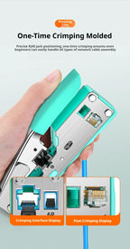 SAMZHE RJ45 Crimp Tool Crimper Cutter for Cat5e/6/7/8 8P 6P Modular Connector Ethernet All-in-one Wire Tool ﻿Ethernet Modular