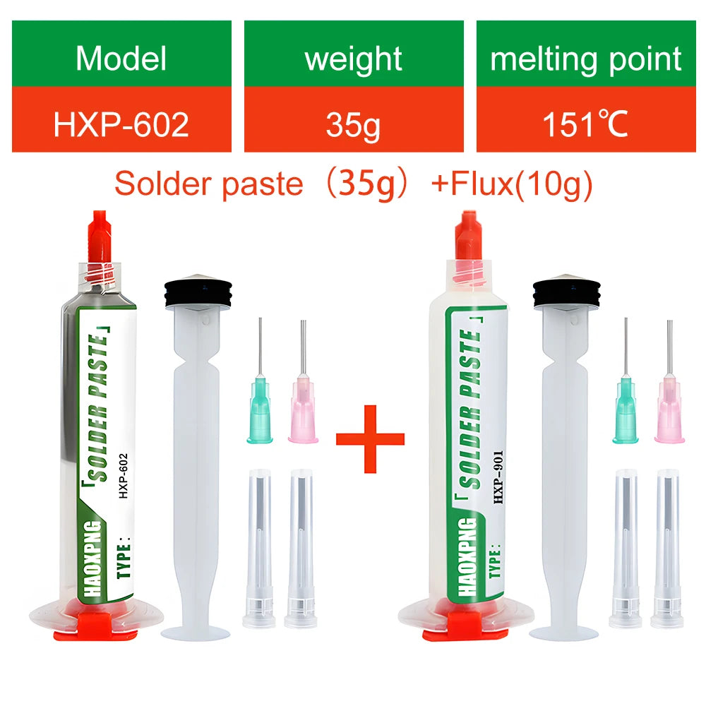 151 ° C/303.8 ° F New Solder Paste, No Need for Cleaning, Solder Repair and Maintenance, Lead-Free Solder Paste Flux, 10g/35g/55