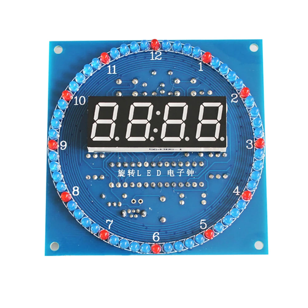 Rotating LED DIY Electronic Digital Clock / Shell DS1302 Dynamic Clock Light Controlled Temperature Display 51 SMC Welding
