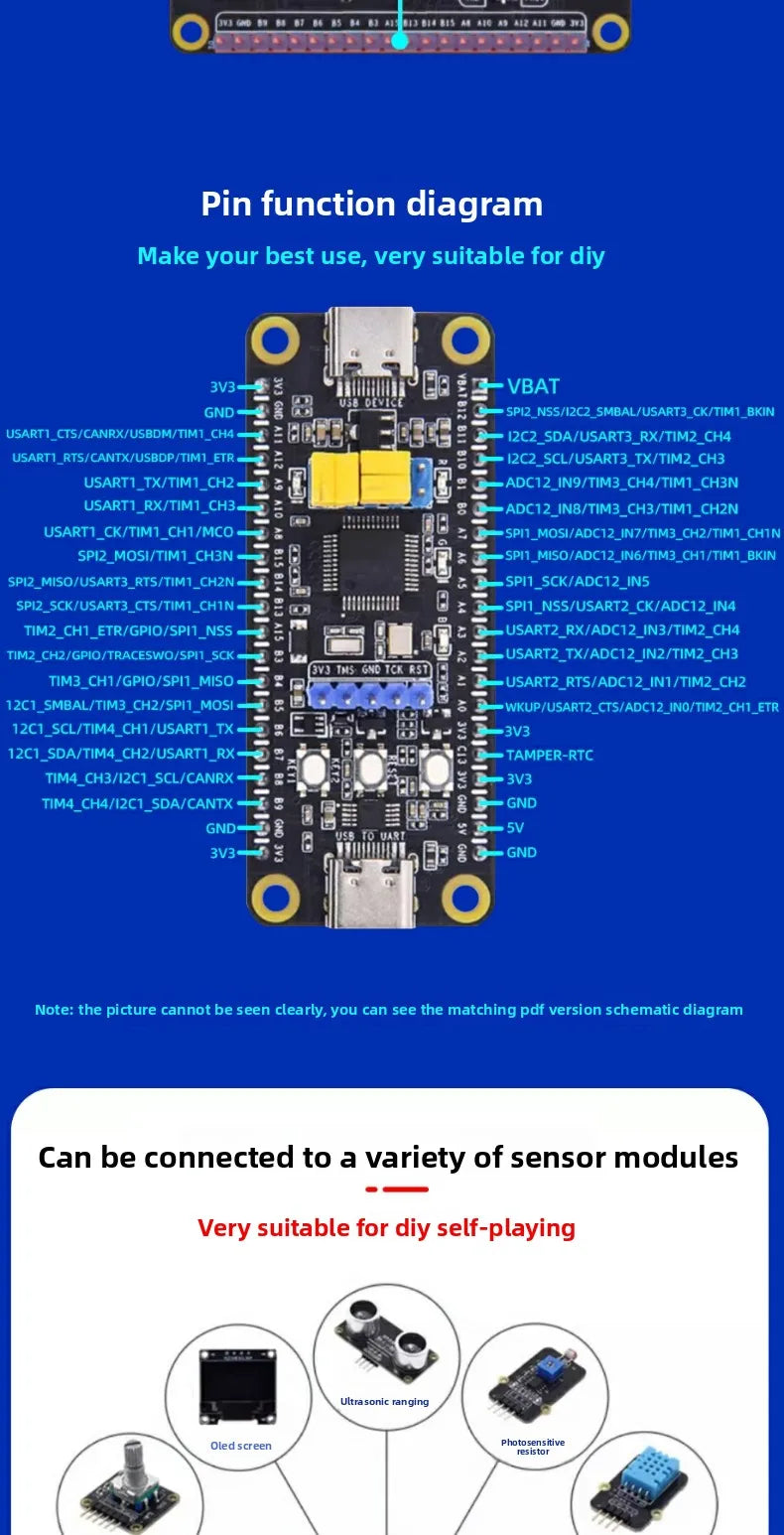 STM32 Development Board Starter Kit Advanced Kit STM32F103C8T6 Minimum ARM System Board Introductory More Than Ten Types A Set