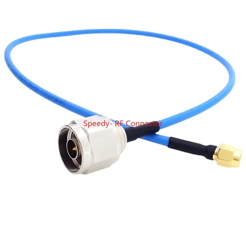 RG402 Coax Cable SMA RPSMA male To N  Male Connector SMA Right Angle Crimp Solder for RG402 Semi Flexible 50ohm Fast Brass Blue
