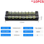 10PCS Dual Row Strip Screw Terminal Block Fixed Wiring Board Wire Connector TB-1503/TB-1506 15A TB-2503/TB2506 600V 15A
