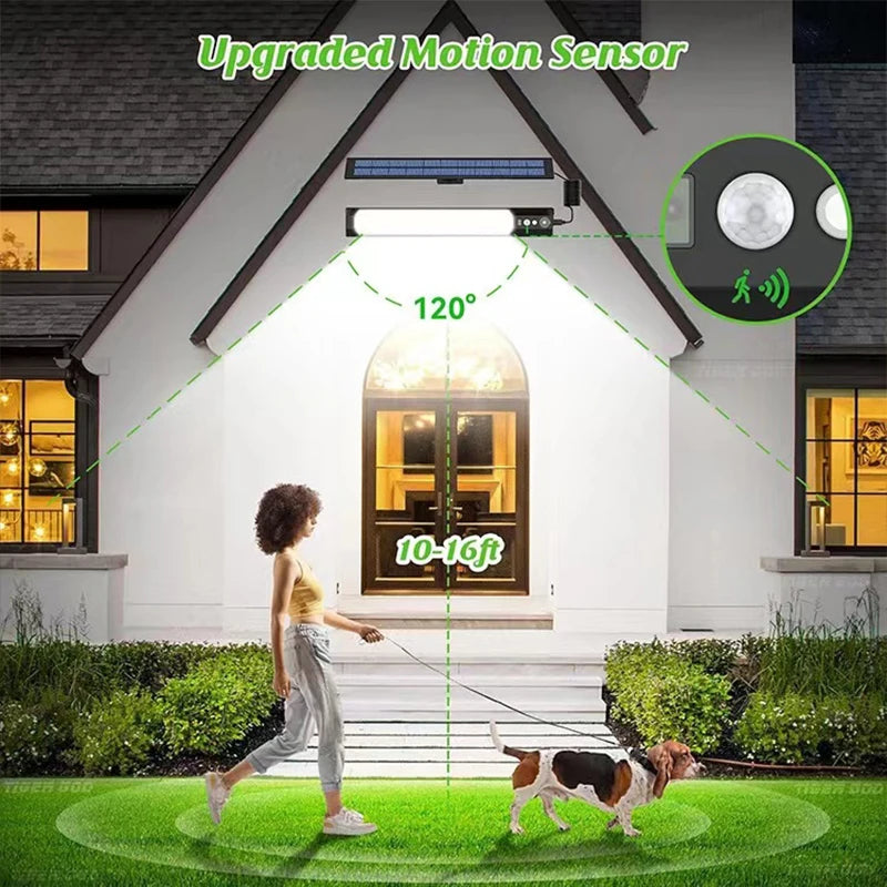 316/158 LED Solar Light Bar Outdoor 7 Mode Motion Sensor Separate 1/2Head Lamp with 3 Meter Wire Street Wall Lights Garage Yard