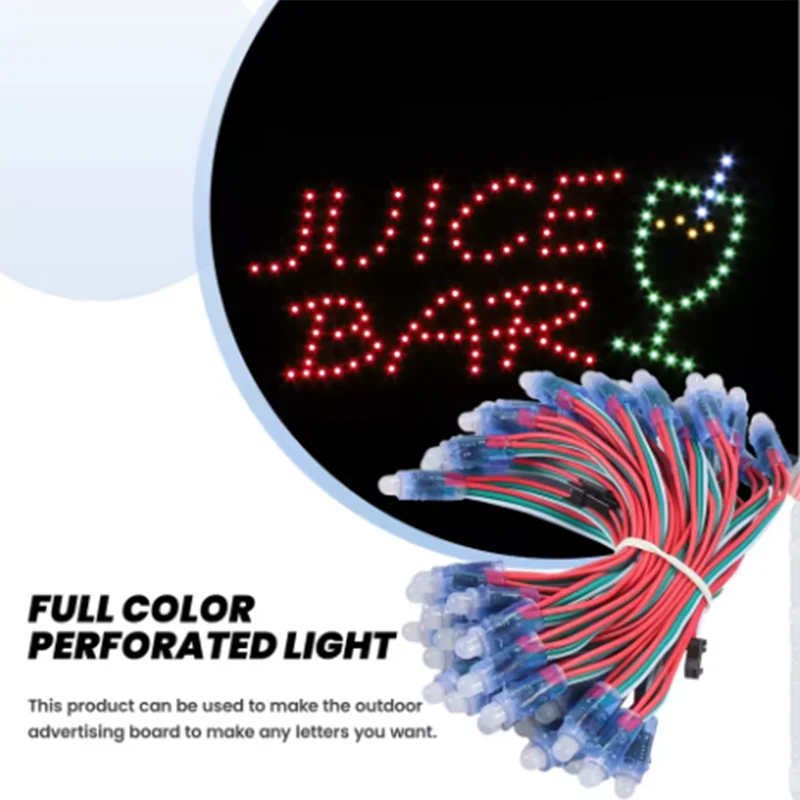 2026 50pcs WS2811 2811 IC RGB Full Color 12mm Pixels Digital Addressable 5V Dream Color LED Pixels Module IP68 Waterproof Light
