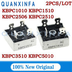 2PCS KBPC1510 KBPC1010 KBPC2506 KBPC2510 KBPC3510 KBPC5010 10A/15A/25A/35A/50A Rectifier bridge 1000V Bridge stack
